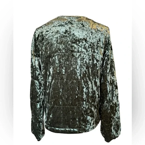 Sanctuary Crushed Velvet Evergreen Bomber Jacket - Picture 4 of 6